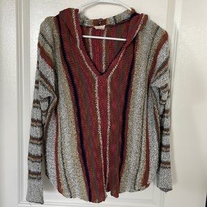 Blush multicolor sweater with hood